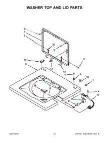 07 - Washer Top And Lid Parts parts for Whirlpool Washer Dryer Combo WET3300XQ2 from AppliancePartsPros.com