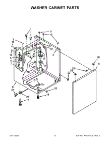 07 - Washer Cabinet Parts parts for Whirlpool Washer Dryer Combo WET4024EW0 from AppliancePartsPros.com
