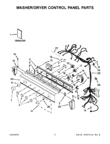 02 - Washer / Dryer Control Panel Parts parts for Whirlpool Washer Dryer Combo WET4027EW0 from AppliancePartsPros.com