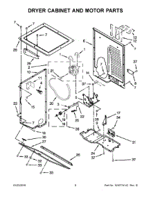 04 - Dryer Cabinet And Motor Parts parts for Whirlpool Washer Dryer Combo WET4027EW0 from AppliancePartsPros.com