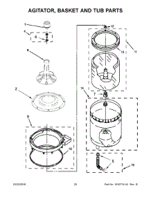 11 - Agitator, Basket And Tub Parts parts for Whirlpool Washer Dryer Combo WET4027EW0 from AppliancePartsPros.com
