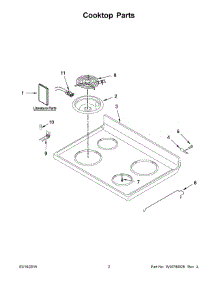 02 - Cooktop Parts parts for Whirlpool Range WFC340S0EW0 from AppliancePartsPros.com