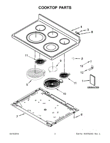 02 - Cooktop Parts parts for Whirlpool Range WFE540H0AH1 from AppliancePartsPros.com