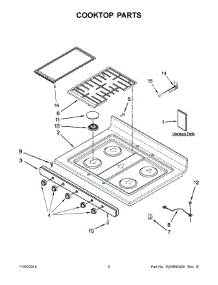 02 - Cooktop Parts parts for Whirlpool Range WFG505M0BS0 from AppliancePartsPros.com
