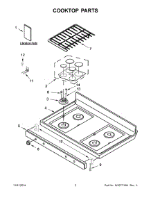 02 - Cooktop Parts parts for Whirlpool Range WFG515S0EW0 from AppliancePartsPros.com