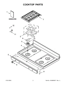 02 - Cooktop Parts parts for Whirlpool Range WFG515S0EW1 from AppliancePartsPros.com