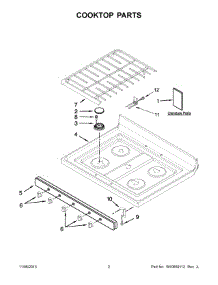 02 - Cooktop Parts parts for Whirlpool Range WFG524SLAS2 from AppliancePartsPros.com