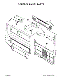 03 - Control Panel Parts parts for Whirlpool Range WFG524SLAW2 from AppliancePartsPros.com