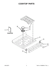 02 - Cooktop Parts parts for Whirlpool Range WFG540H0AW1 from AppliancePartsPros.com