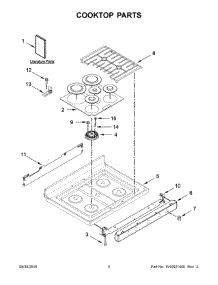 02 - Cooktop Parts parts for Whirlpool Range WFG540H0EB1 from AppliancePartsPros.com