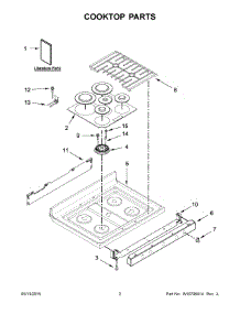 02 - Cooktop Parts parts for Whirlpool Range WFG540H0ES0 from AppliancePartsPros.com