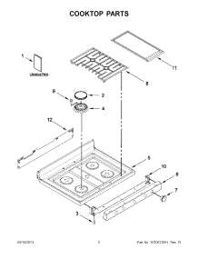 02 - Cooktop Parts parts for Whirlpool Range WFG710H0AE1 from AppliancePartsPros.com