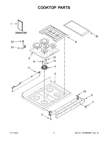 02 - Cooktop Parts parts for Whirlpool Range WFG715H0ES0 from AppliancePartsPros.com