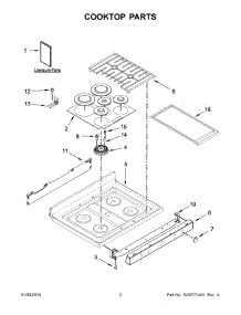 02 - Cooktop Parts parts for Whirlpool Range WFG720H0AS2 from AppliancePartsPros.com