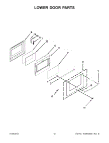 07 - Lower Door Parts parts for Whirlpool Range WGE555S0BW00 from AppliancePartsPros.com