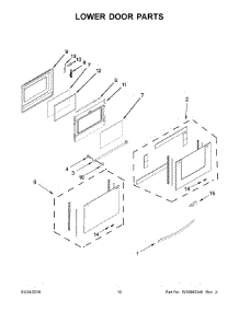 07 - Lower Door Parts parts for Whirlpool Range WGE555S0BW03 from AppliancePartsPros.com