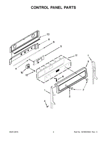 03 - Control Panel Parts parts for Whirlpool Range WGE755C0BS00 from AppliancePartsPros.com