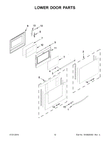 07 - Lower Door Parts parts for Whirlpool Range WGE755C0BS02 from AppliancePartsPros.com