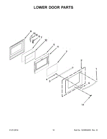 07 - Lower Door Parts parts for Whirlpool Range WGG555S0BB00 from AppliancePartsPros.com