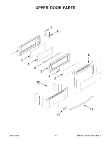 06 - Upper Door Parts parts for Whirlpool Range WGG555S0BS04 from AppliancePartsPros.com