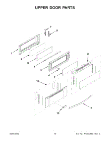 06 - Upper Door Parts parts for Whirlpool Range WGG555S0BS07 from AppliancePartsPros.com