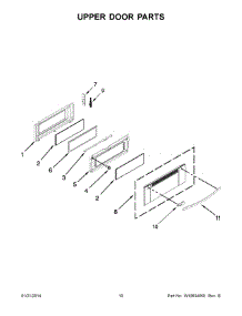 06 - Upper Door Parts parts for Whirlpool Range WGG555S0BW00 from AppliancePartsPros.com