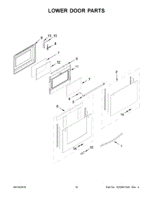 07 - Lower Door Parts parts for Whirlpool Range WGG555S0BW04 from AppliancePartsPros.com