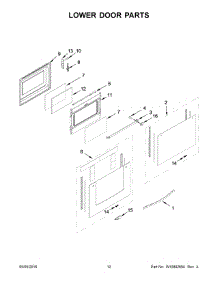 07 - Lower Door Parts parts for Whirlpool Range WGG555S0BW07 from AppliancePartsPros.com