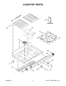 02 - Cooktop Parts parts for Whirlpool Range WGG745S0FH00 from AppliancePartsPros.com