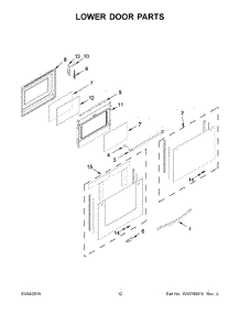 07 - Lower Door Parts parts for Whirlpool Range WGG755S0BE03 from AppliancePartsPros.com