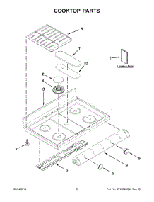 02 - Cooktop Parts parts for Whirlpool Range WGG755S0BH01 from AppliancePartsPros.com