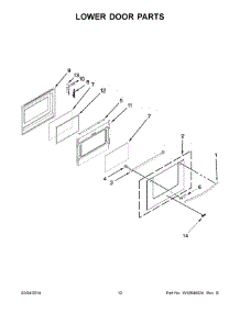 07 - Lower Door Parts parts for Whirlpool Range WGG755S0BH01 from AppliancePartsPros.com