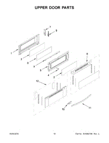 06 - Upper Door Parts parts for Whirlpool Range WGG755S0BH07 from AppliancePartsPros.com
