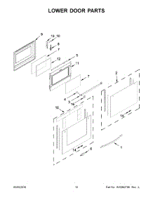 07 - Lower Door Parts parts for Whirlpool Range WGG755S0BH07 from AppliancePartsPros.com
