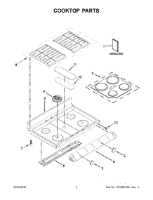 02 - Cooktop Parts parts for Whirlpool Range WGG755S0BS07 from AppliancePartsPros.com