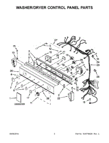 02 - Washer / Dryer Control Panel Parts parts for Whirlpool Washer Dryer Combo WGT3300XQ3 from AppliancePartsPros.com