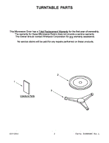 02 - Turntable Parts parts for Whirlpool Microwave WMC10007AB0 from AppliancePartsPros.com