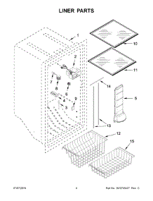 03 - Liner Parts parts for Whirlpool Freezer WSZ57L18DM00 from AppliancePartsPros.com