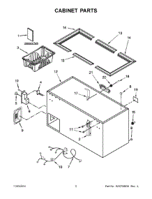 02 - Cabinet Parts parts for Whirlpool Freezer WZC3115DW00 from AppliancePartsPros.com