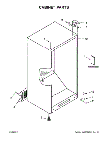 02 - Cabinet Parts parts for Whirlpool Freezer WZF56R16DW00 from AppliancePartsPros.com