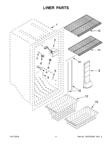 03 - Liner Parts parts for Whirlpool Freezer WZF79R18DM00 from AppliancePartsPros.com