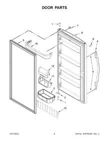 04 - Door Parts parts for Whirlpool Freezer WZF79R18DM00 from AppliancePartsPros.com