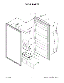 04 - Door Parts parts for Whirlpool Freezer WZF79R20DW00 from AppliancePartsPros.com