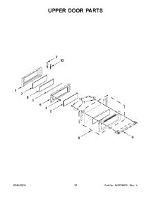 06 - Upper Door Parts parts for Whirlpool Range YKFED500ESS0 from AppliancePartsPros.com