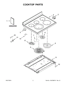 02 - Cooktop Parts parts for Whirlpool Range YKFEG500EBL0 from AppliancePartsPros.com