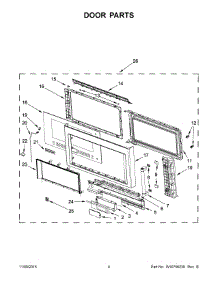03 - Door Parts parts for Whirlpool Microwave YKMHP519ES0 from AppliancePartsPros.com