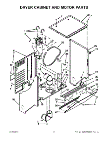 03 - Dryer Cabinet And Motor Parts parts for Whirlpool Washer Dryer Combo YLTE5243DQB from AppliancePartsPros.com