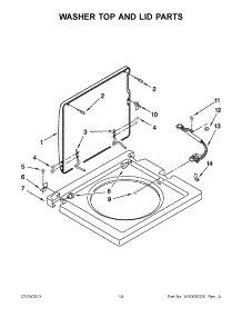 07 - Washer Top And Lid Parts parts for Whirlpool Washer Dryer Combo YLTE5243DQB from AppliancePartsPros.com