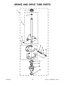 12 - Brake And Drive Tube Parts parts for Whirlpool Washer Dryer Combo YLTE5243DQB from AppliancePartsPros.com