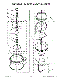 09 - Agitator, Basket And Tub Parts parts for Whirlpool Washer Dryer Combo YWET3300XQ2 from AppliancePartsPros.com
